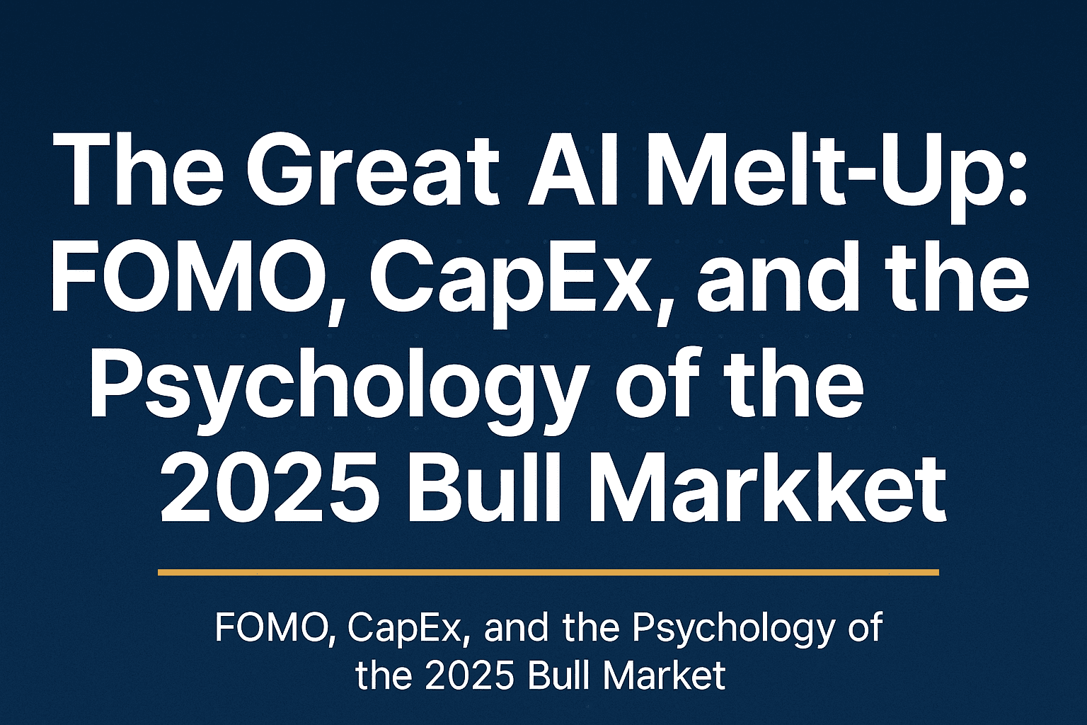 The Great AI Melt-Up